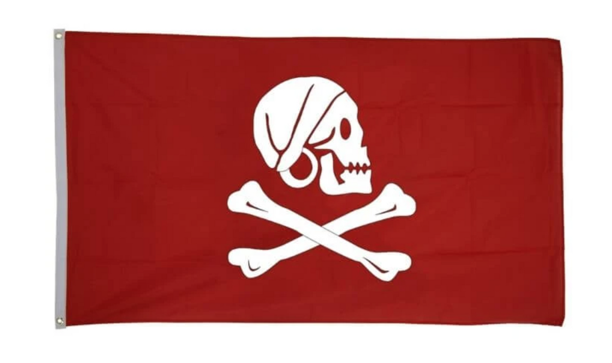 Drapeau de pirate rouge – La Suggestion sur Mer