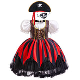 Déguisement pirate fille à jupe rayée
