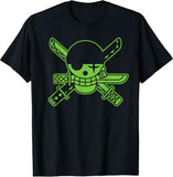 T-shirt vert One Piece Jolly Roger de Zoro