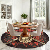 Tapis rond pirate tête de mort