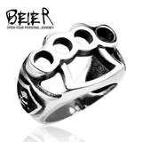 Bague pirate tête de mort en acier