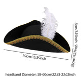 Chapeau pirate enfant, tricorne doré ou argent