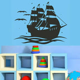 Stickers pirate bateau - noir et rose