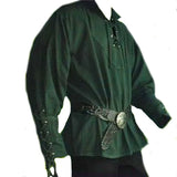 Chemise pirate à laçage, noir ou blanc