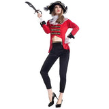 Déguisement pirate femme veste rouge et pantalon