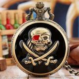 Montre à gousset pirate tête de mort