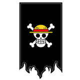 Drapeau One Piece au Jolly Roger moustachu