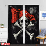 Rideau pirate à motif crâne