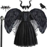 Déguisement fille robe noire de sorcière