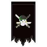 Drapeau One Piece au Jolly Roger moustachu