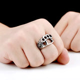 Bague pirate tête de mort en acier