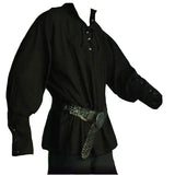 Chemise pirate à laçage, noir ou blanc
