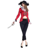 Déguisement pirate femme veste rouge et pantalon