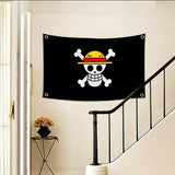 Drapeau pirate One Piece à crâne moustachu