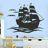 Stickers pirate bateau - noir et rose