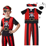 Déguisement pirate fille rouge et noir
