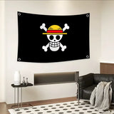 Drapeau pirate One Piece à crâne moustachu