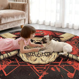 Tapis rond pirate tête de mort