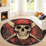 Tapis rond pirate tête de mort