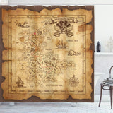 Rideau pirate motif carte au trésor