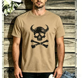 T-shirt pirate crâne cornu blanc