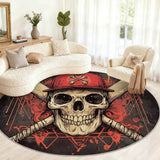 Tapis rond pirate tête de mort