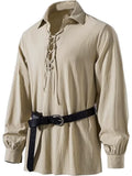 Chemise pirate écrue à laçage