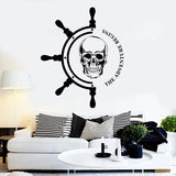 Sticker mural pirate – roue et crâne