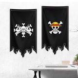 Drapeau One Piece au Jolly Roger moustachu