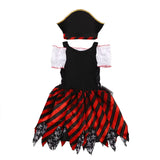 Déguisement pirate fille rouge et noir