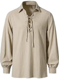 Chemise pirate écrue à laçage