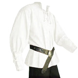 Chemise pirate à laçage, noir ou blanc