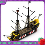Bateau pirate Lego à voiles rayées