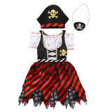 Déguisement pirate fille rouge et noir
