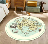 Tapis pirate rond carte au trésor