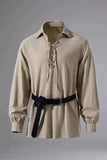 Chemise pirate écrue à laçage