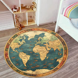 Tapis pirate rond carte au trésor