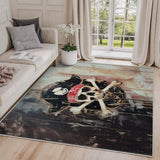 Tapis rond de capitaine pirate