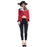 Déguisement pirate femme veste rouge et pantalon