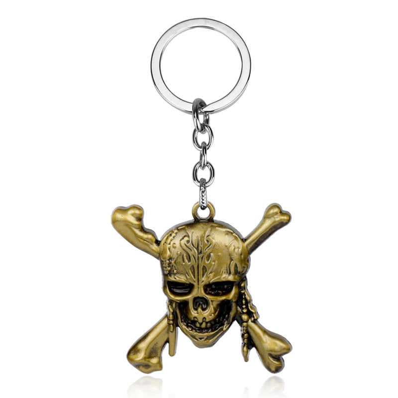 Porte-clés Humour 5 Têtes De Mort Pirates Noir - Accessoire Original Pour Motards, Cadeau Décalé