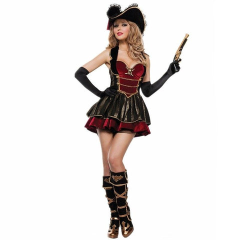 Costume De Pirate Femme Rumnigh - Ensemble 5 Pièces (jupe, Haut, Ceinture, Bandeau, Masque) Pour Carnaval/Halloween Women Spirit Costume De Pirate Femme Rumnigh - Ensemble 5 Pièces (jupe, Haut, Ceinture, Bandeau, Masque) Pour Carnaval/Halloween Women Spirit