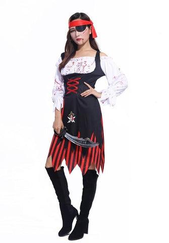 Déguisement Pirate Femme (Robe, Jupon Attaché, Chapeau Et Couvre-Bottes)  chez De…